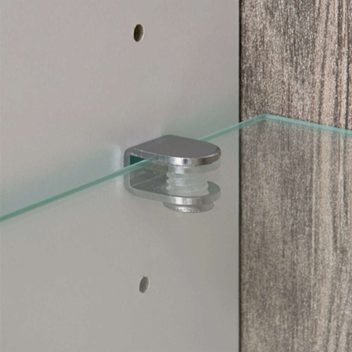 Chelsea Low Display Cabinet 109cm in White with Truffle Oak Trim