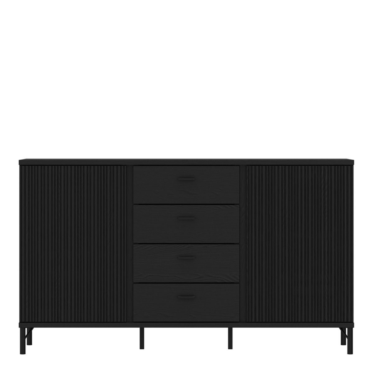 Lusaka Sideboard 2 Door 4 Drawer in Black Graphite