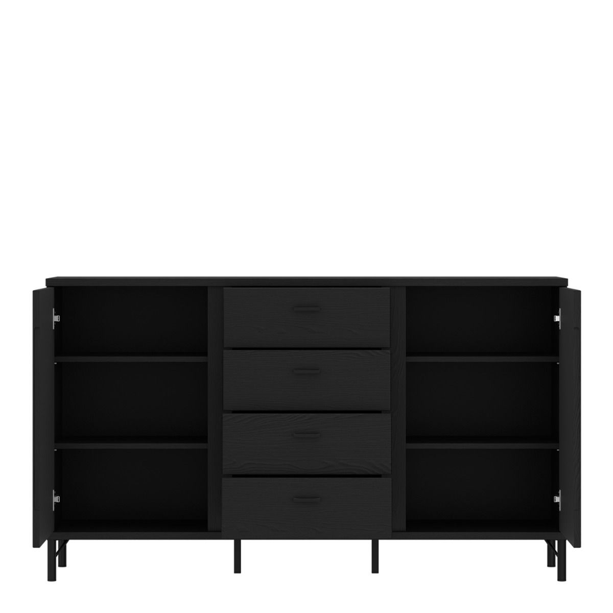 Lusaka Sideboard 2 Door 4 Drawer in Black Graphite
