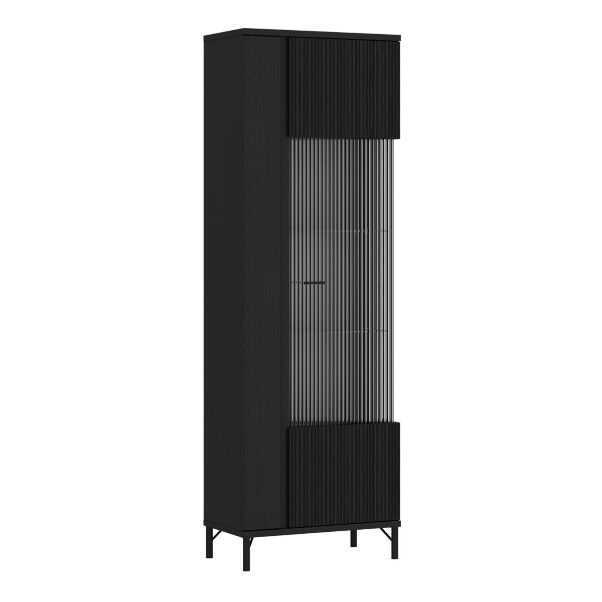 Lusaka Display Cabinet 1 Door in Black Graphite