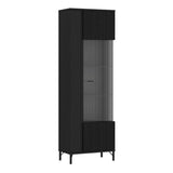 Lusaka Display Cabinet 1 Door in Black Graphite