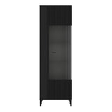 Lusaka Display Cabinet 1 Door in Black Graphite
