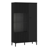 Lusaka Display Cabinet 2 Door in Black Graphite