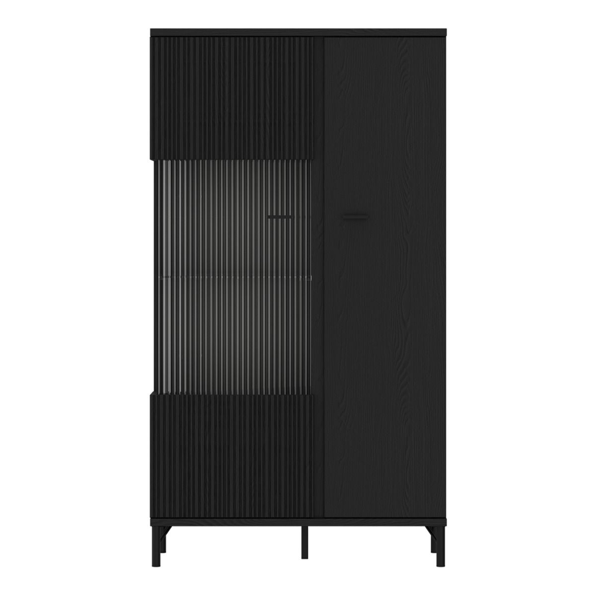 Lusaka Display Cabinet 2 Door in Black Graphite