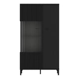 Lusaka Display Cabinet 2 Door in Black Graphite