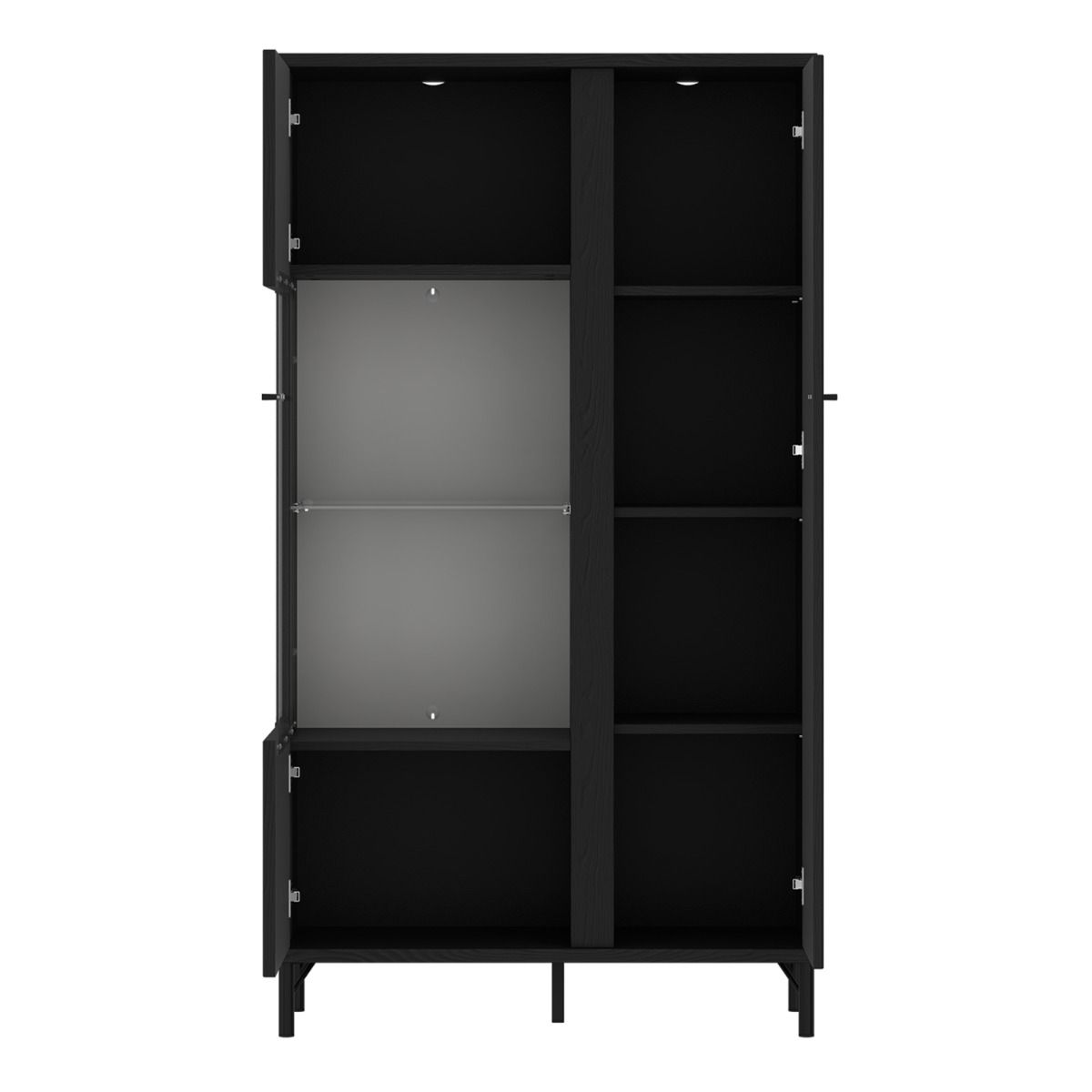 Lusaka Display Cabinet 2 Door in Black Graphite