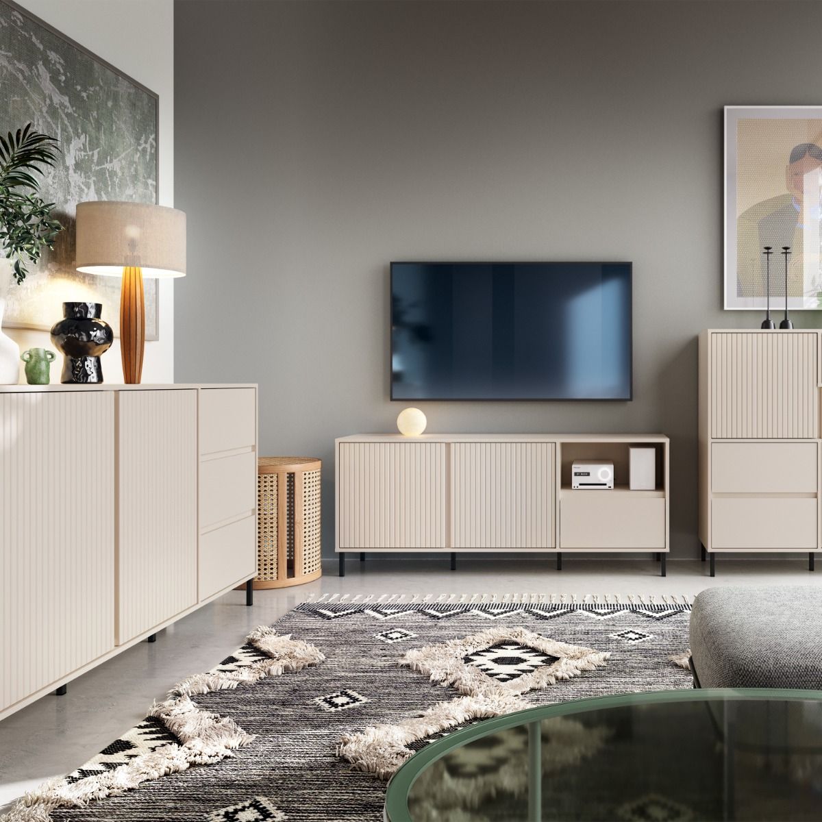 Avenale Wide TV Cabinet 2 Door 1 Drawer