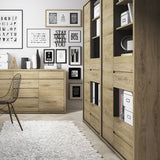 Shetland Tall Wide 1 Door 4 Drawer Bookcase