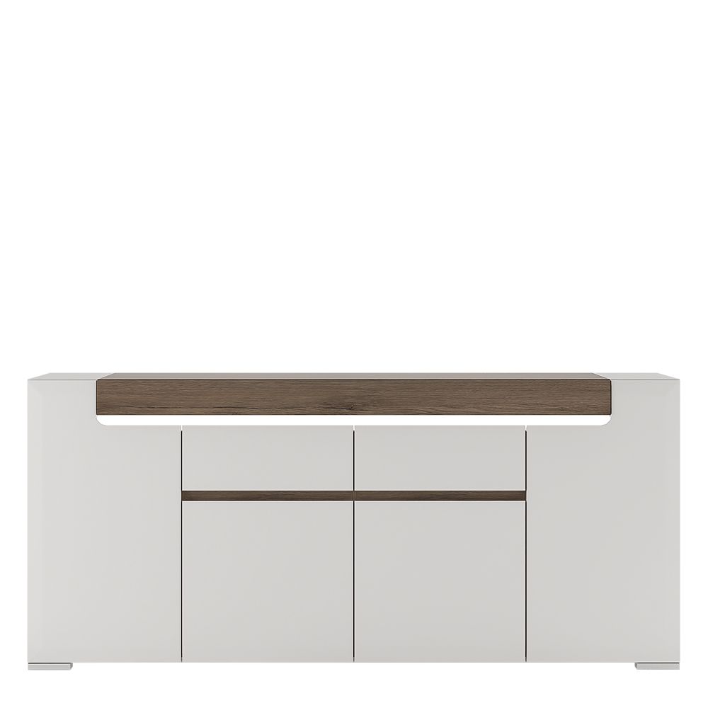 Toronto Wide Sideboard 4 Doors 2 Drawers with LED