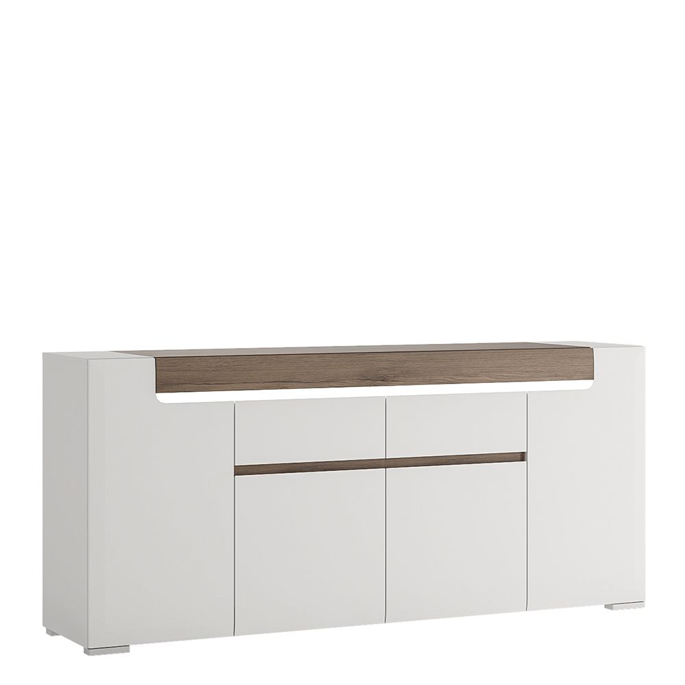 Toronto Wide Sideboard 4 Doors 2 Drawers with LED