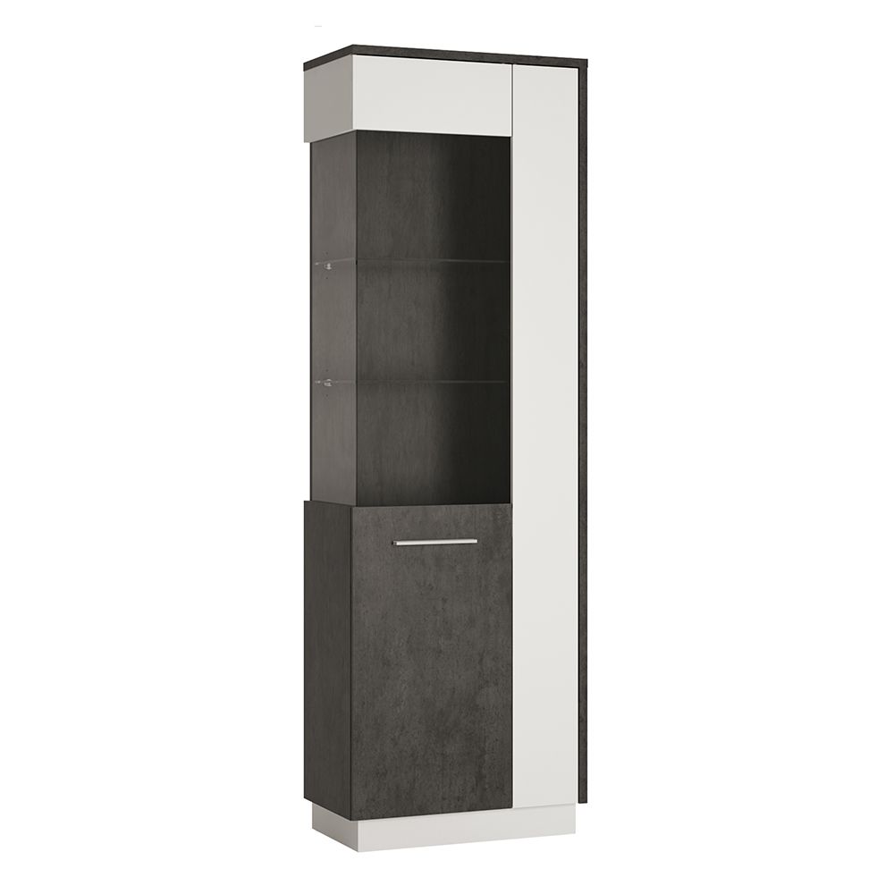 Zingaro Tall Glazed Display Cabinet Left Hand