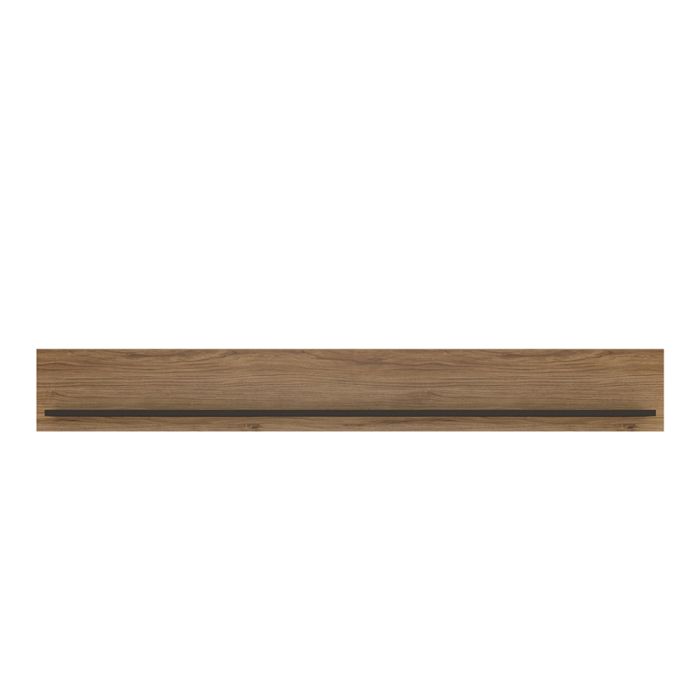 Brolo 167cm Wall Shelf in Walnut and Dark Panel Finish