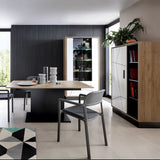 Brolo Extending Dining Table in Walnut and Dark Panel Finish 160-200cm