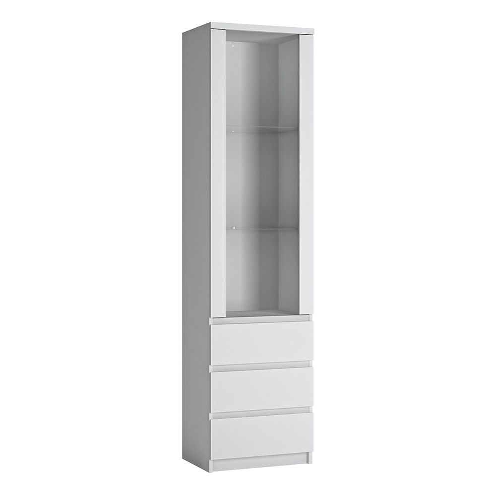 Fribo Tall 1 Door 3 Drawer Glazed Display Cabinet