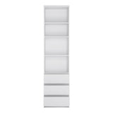 Fribo Tall 3 Drawer Bookcase in White