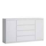 Fribo 2 Door 4 Drawer Wide Sideboard in White