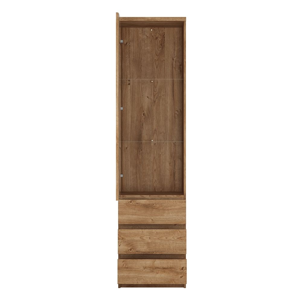 Fribo Tall Glazed Display Cabinet with 3 Drawers
