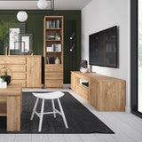 Fribo Tall Glazed Display Cabinet with 3 Drawers