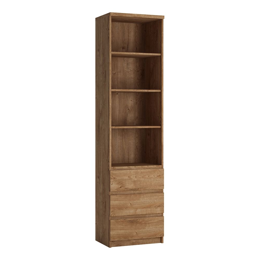 Fribo Tall Bookcase with 3 Drawers