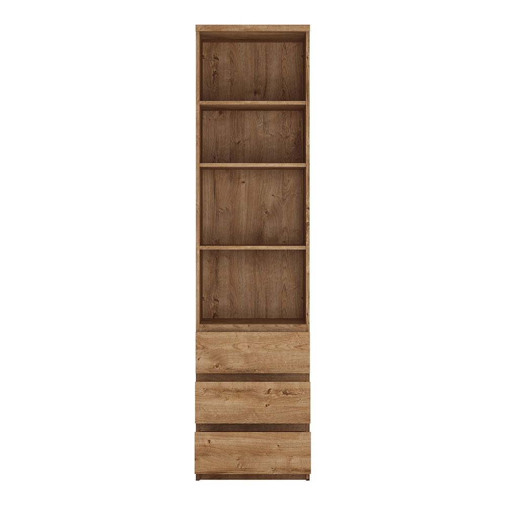 Fribo Tall Bookcase with 3 Drawers