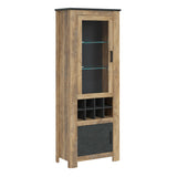 Rapallo 2 Door Display Cabinet with Wine Rack