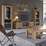 Rapallo 2 Door Display Cabinet with Wine Rack
