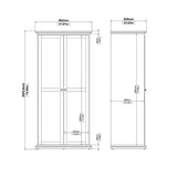 Paris Package - Bedside 2 Drawers + Chest of 4 Drawers + Wardrobe with 2 Doors White