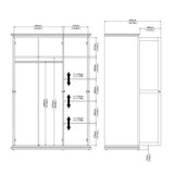 Paris Wardrobe with 3 Doors