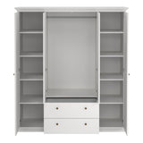 Paris Wardrobe with 4 Doors and 2 Drawers