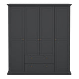Paris Wardrobe with 4 Doors and 2 Drawers