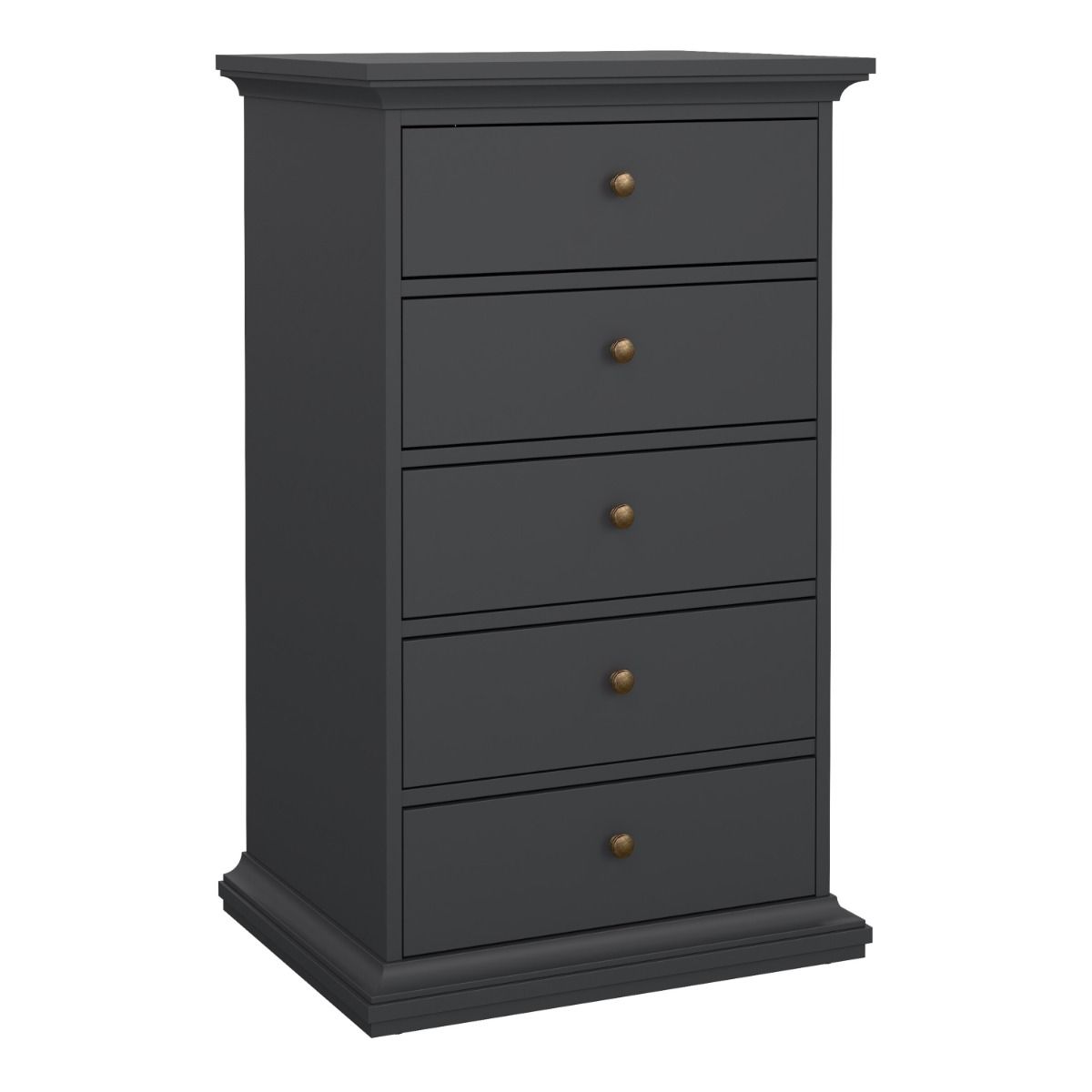 Paris Chest 5 Drawers in Grey