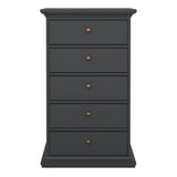 Paris Chest 5 Drawers in Grey