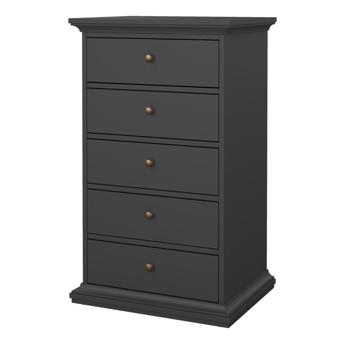 Paris Chest 5 Drawers in Grey