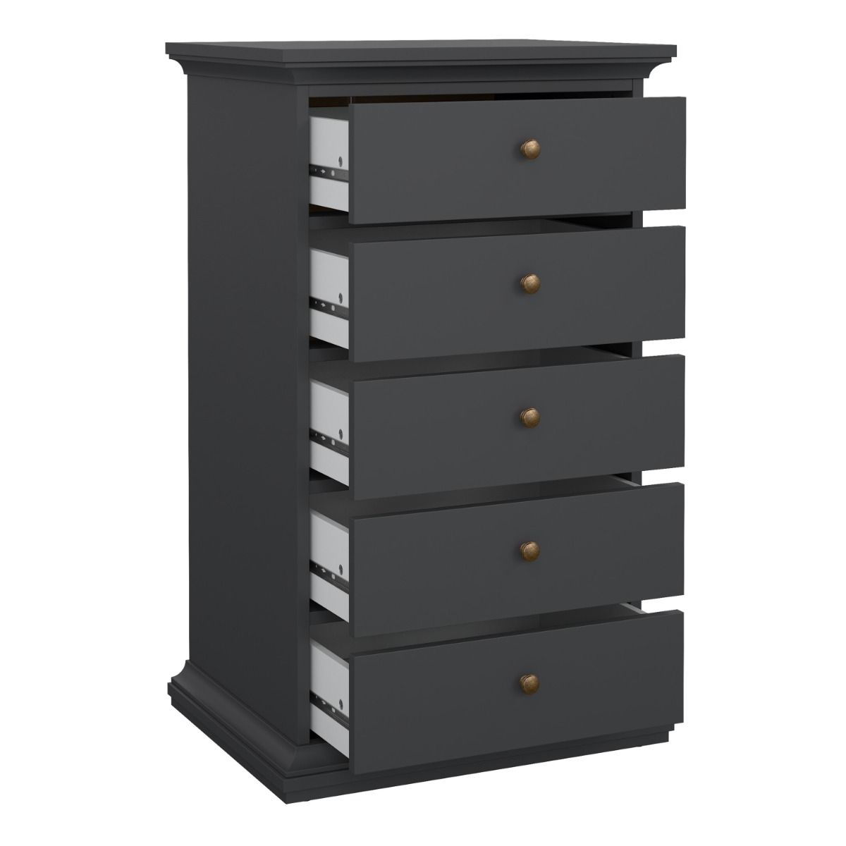 Paris Chest 5 Drawers in Grey