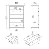 Paris Chest of 6 Drawers