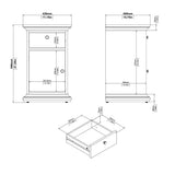 Paris Nightstand 1 Door + 1 Drawer