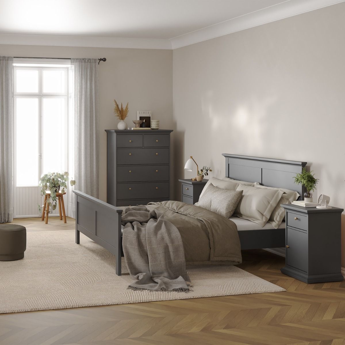 Paris Nightstand 1 Door + 1 Drawer