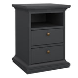 Paris Package - Bedside 2 Drawers + Chest of 4 Drawers + Wardrobe with 2 Doors White