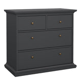 Paris Package - Bedside 2 Drawers + Chest of 4 Drawers + Wardrobe with 2 Doors White