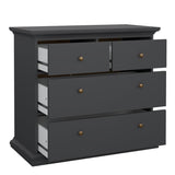 Paris Package - Bedside 2 Drawers + Chest of 4 Drawers + Wardrobe with 2 Doors White