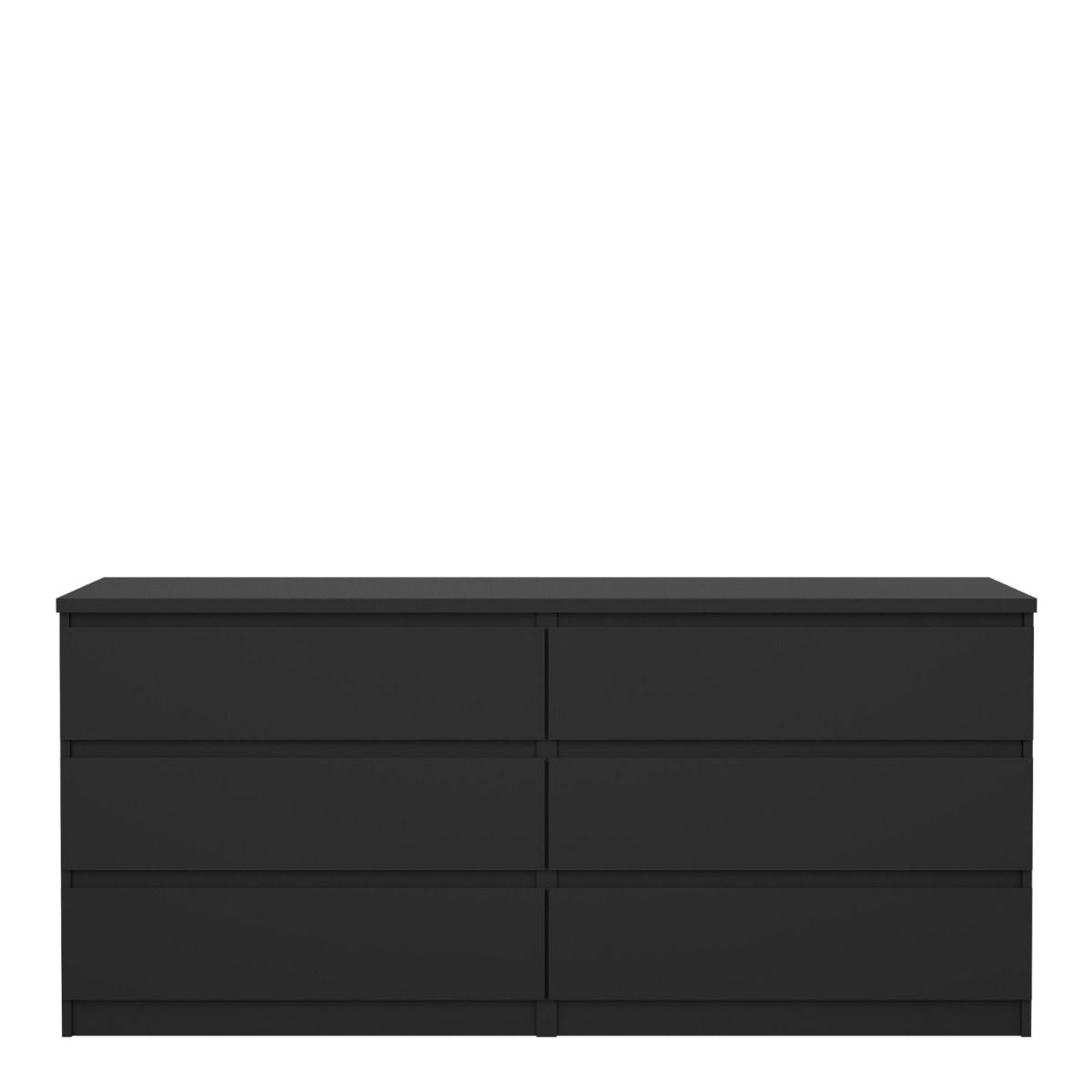 Naia Wide Chest with 6 Drawers in Black Matt