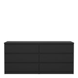 Naia Wide Chest with 6 Drawers in Black Matt