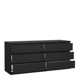 Naia Wide Chest with 6 Drawers in Black Matt