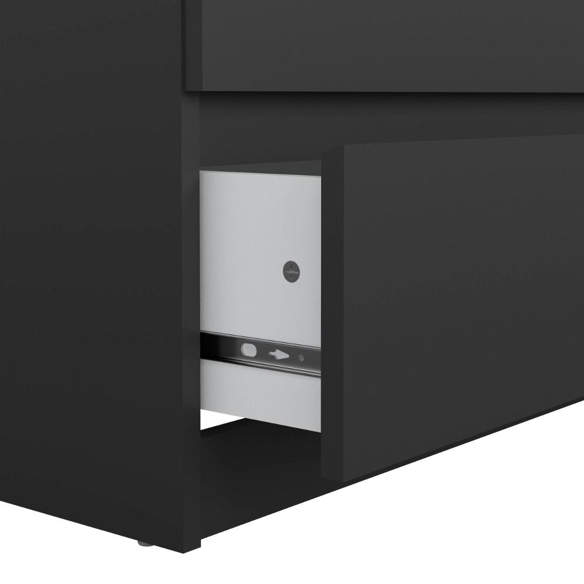 Naia Wide Chest with 6 Drawers in Black Matt