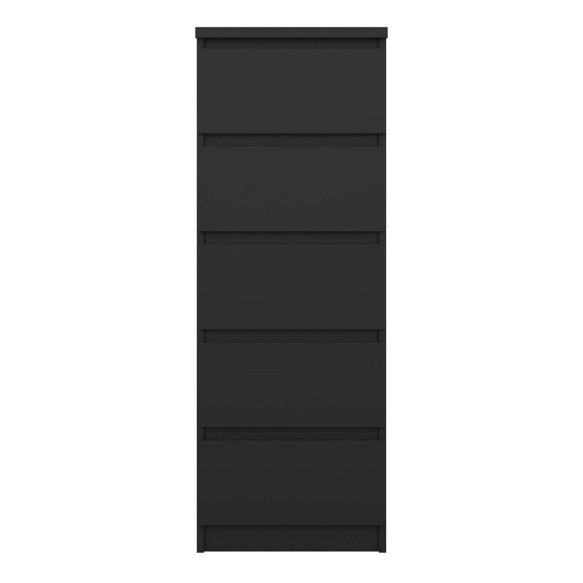 Naia Narrow Chest with 5 Drawers in Black Matt