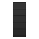 Naia Narrow Chest with 5 Drawers in Black Matt