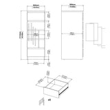 Naia Narrow Chest with 5 Drawers in Black Matt