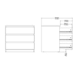 Naia Chest with 3 Drawers in Black Matt