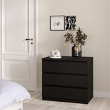 Naia Chest with 3 Drawers in Black Matt