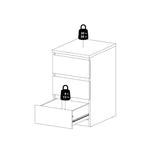 Naia Bedside with 3 Drawers in Black Matt